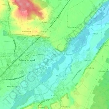 Topografische kaart Staig, hoogte, reliëf