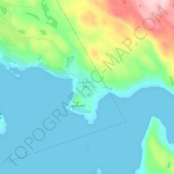 Topografische kaart Apex, hoogte, reliëf