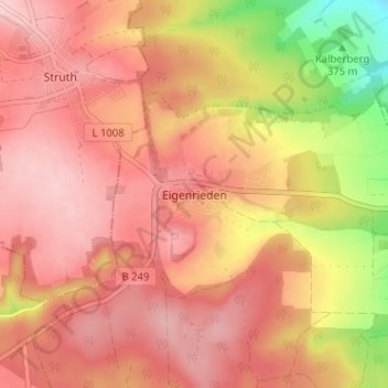 Topografische kaart Eigenrieden, hoogte, reliëf