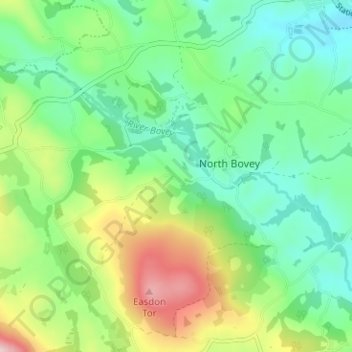 Topografische kaart Olde Yard, hoogte, reliëf