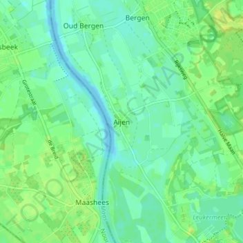 Topografische kaart Aijen, hoogte, reliëf