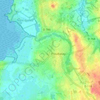 Topografische kaart Les Ormelets, hoogte, reliëf