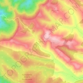 Topografische kaart Negrești, hoogte, reliëf