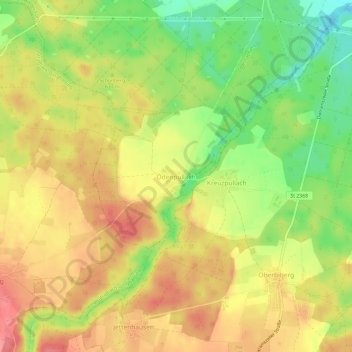 Topografische kaart Ödenpullach, hoogte, reliëf