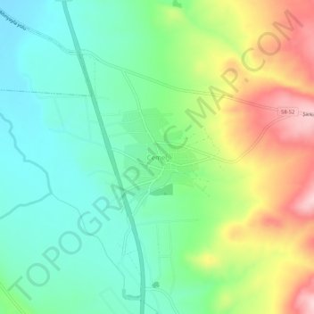 Topografische kaart Cemel, hoogte, reliëf