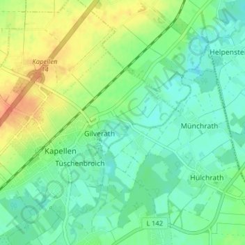 Topografische kaart Neubrück, hoogte, reliëf