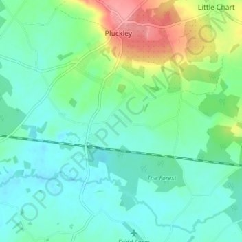 Topografische kaart Stone Abbage, hoogte, reliëf
