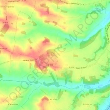 Topografische kaart Hameau de Lagarde, hoogte, reliëf