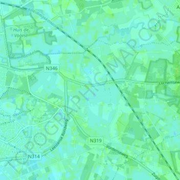 Topografische kaart Warken, hoogte, reliëf