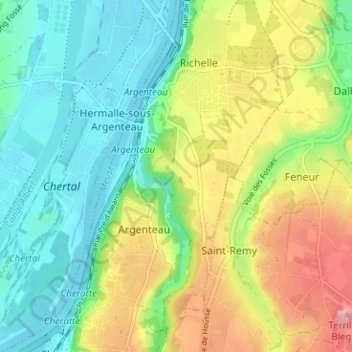 Topografische kaart Wixhou, hoogte, reliëf