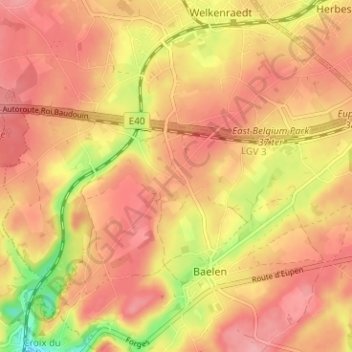 Topografische kaart Heggen, hoogte, reliëf