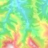 Topografische kaart El Tejedal, hoogte, reliëf
