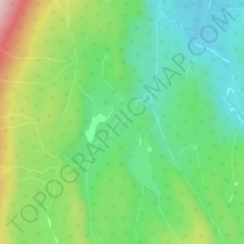 Topografische kaart Horsetail Falls, hoogte, reliëf