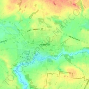 Topografische kaart Aalestrup, hoogte, reliëf