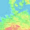 Topografische kaart Hamburg, hoogte, reliëf