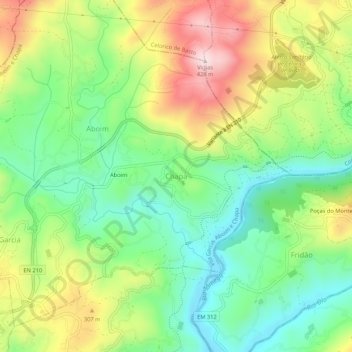 Topografische kaart Chapa, hoogte, reliëf
