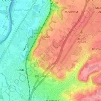 Topografische kaart Kasen, hoogte, reliëf