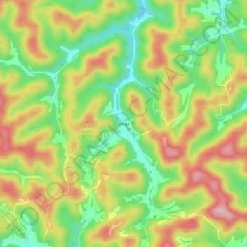 Topografische kaart Dingy, hoogte, reliëf