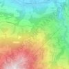 Topografische kaart Les Granges, hoogte, reliëf