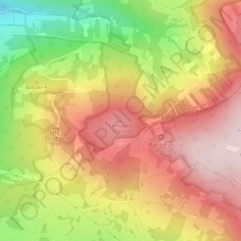 Topografische kaart Farnsberg, hoogte, reliëf