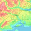 Topografische kaart Colchester, hoogte, reliëf