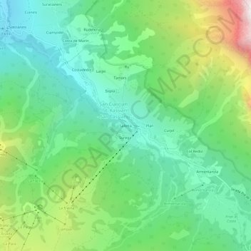 Topografische kaart Salotta, hoogte, reliëf