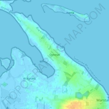 Topografische kaart Ommel, hoogte, reliëf