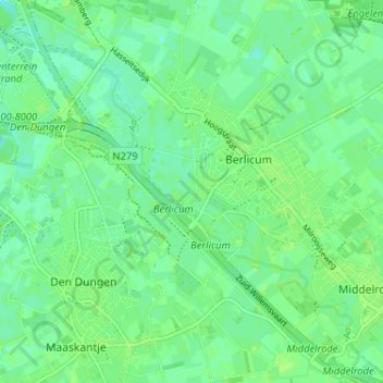 Topografische kaart Beekveld, hoogte, reliëf