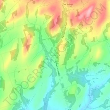 Topografische kaart Camborne, hoogte, reliëf