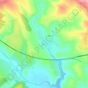 Topografische kaart Deleni, hoogte, reliëf