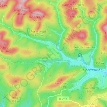 Topografische kaart Wildenguth, hoogte, reliëf