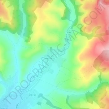 Topografische kaart Filia, hoogte, reliëf