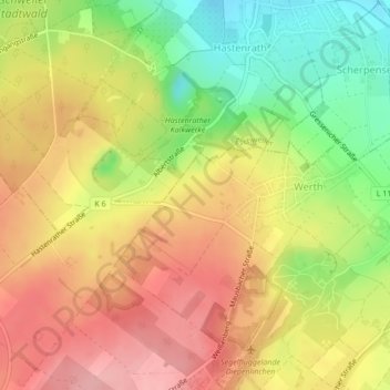 Topografische kaart Kuhtrift, hoogte, reliëf