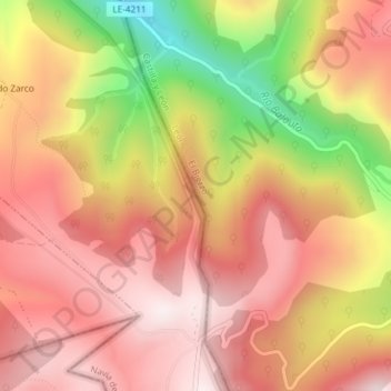 Topografische kaart Colao, hoogte, reliëf