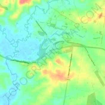 Topografische kaart Meeniyan, hoogte, reliëf