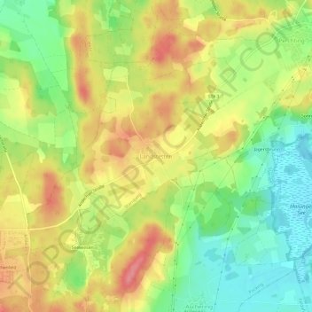 Topografische kaart Landstetten, hoogte, reliëf