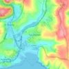 Topografische kaart Tywardreath, hoogte, reliëf