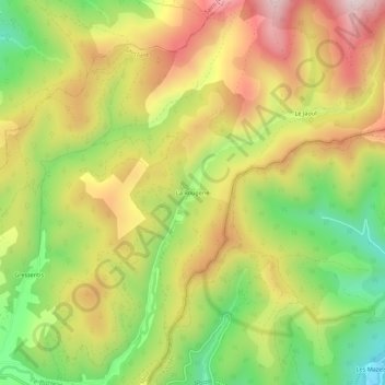 Topografische kaart La Rougerie, hoogte, reliëf