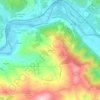 Topografische kaart Le Case, hoogte, reliëf