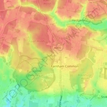 Topografische kaart Egypt, hoogte, reliëf