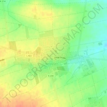 Topografische kaart Senfmühle, hoogte, reliëf