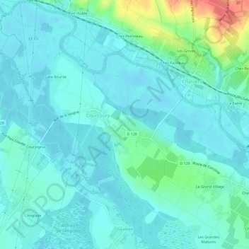 Topografische kaart Chez Deschamps, hoogte, reliëf