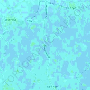 Topografische kaart Barnwerd, hoogte, reliëf