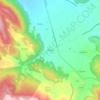 Topografische kaart Piediripa, hoogte, reliëf