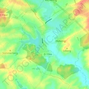 Topografische kaart Hirbach, hoogte, reliëf
