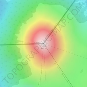 Topografische kaart Mount Karisimbi, hoogte, reliëf