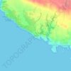 Topografische kaart Binidalí, hoogte, reliëf