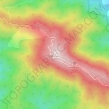 Topografische kaart Cer, hoogte, reliëf