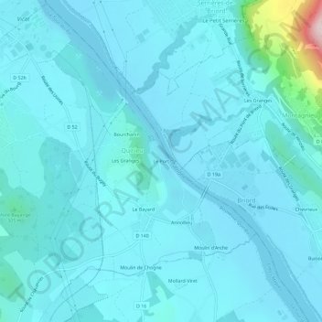Topografische kaart Le Port, hoogte, reliëf