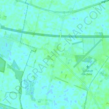 Topografische kaart Sandtoft, hoogte, reliëf